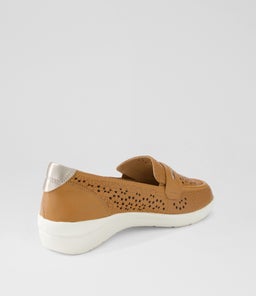 NERRIDA W ZR DK TAN CHAMPAGNE LEATHER