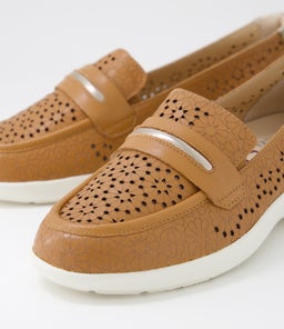 NERRIDA W ZR DK TAN CHAMPAGNE LEATHER