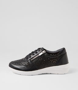 NUSE W ZR BLACK WHITE SOLE LEATHER