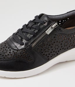 NUSE W ZR BLACK WHITE SOLE LEATHER