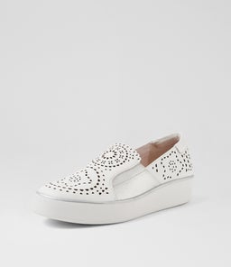 ZORIA W ZR WHITE SILVER LEATHER ELASTIC
