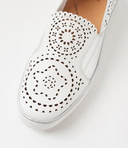 ZORIA W ZR WHITE SILVER LEATHER ELASTIC