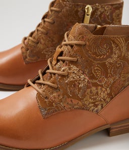 TARSUS XF ZR TAN TAN ROYAL PRINT LEATHER SUEDE